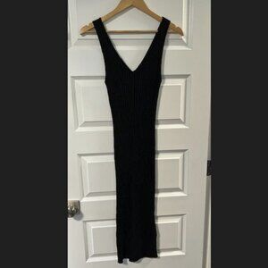 Enza Costa V Neck Ribbed V Neck Dress